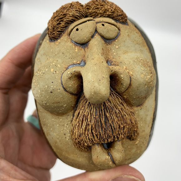 Vintage cat jarosz pottery funny face pottery 3D Salt Pepper Shakers 1984 - Picture 12 of 16